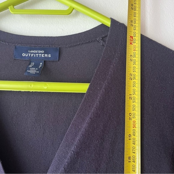 Lands’ End black neutral button down long sleeve cardigan women medium - Picture 7 of 11